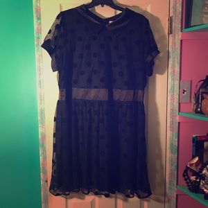 Plus size Peter Pan collar little black dress
